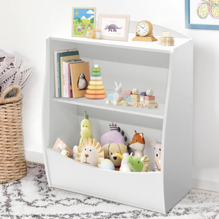 Kids Bookshelf and Toy Storage Organizer, Children's Wooden Storage Cabinet for Bedroom, Playroom, Hallway and Classroom